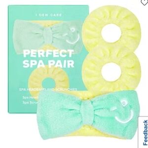 Mint Green Spa Headband and Yellow Scrunchies Set